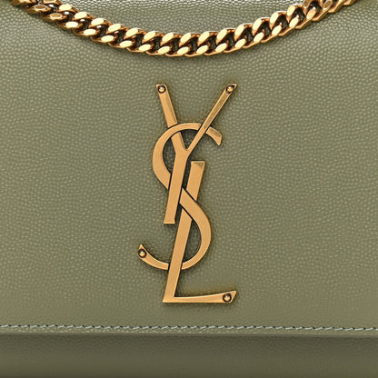 Saint Laurent Grain De Poudre Small Monogram Kate Satchel Light Sage 6 of 9