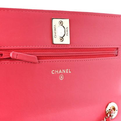 Chanel Lambskin Quilted Trendy CC Wallet On Chain WOC Pink 6 of 13