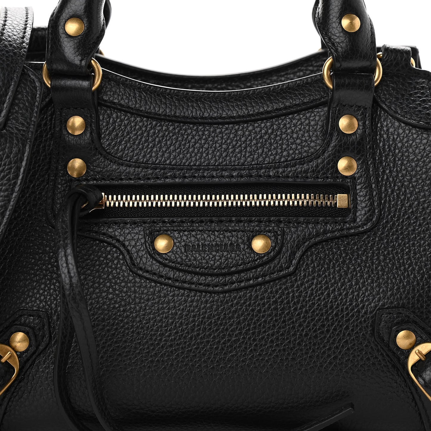 Grained Calfskin Neo Classic Gold Hardware Mini City Black
