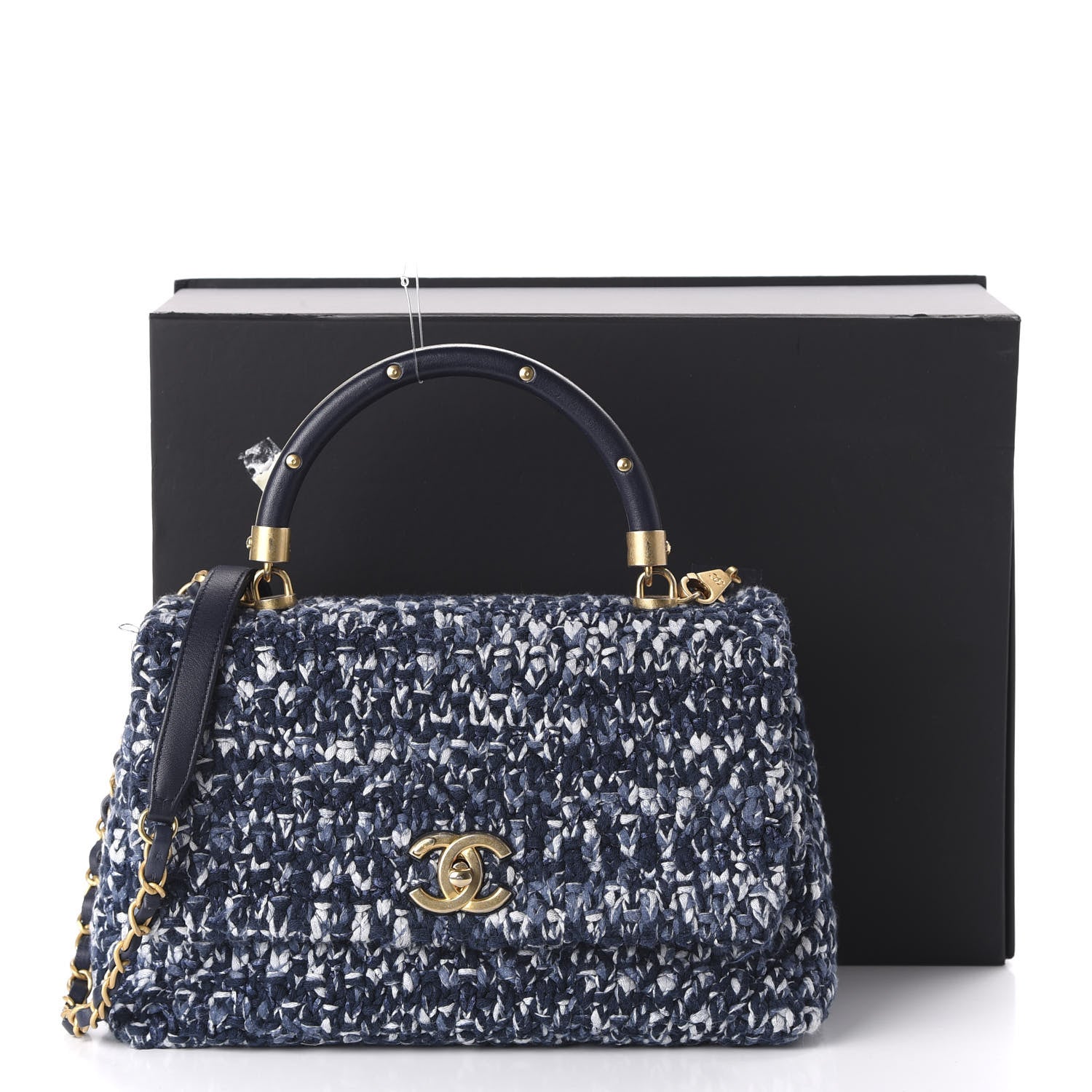 Chanel Crochet Small Coco Handle Flap Blue 11 of 11