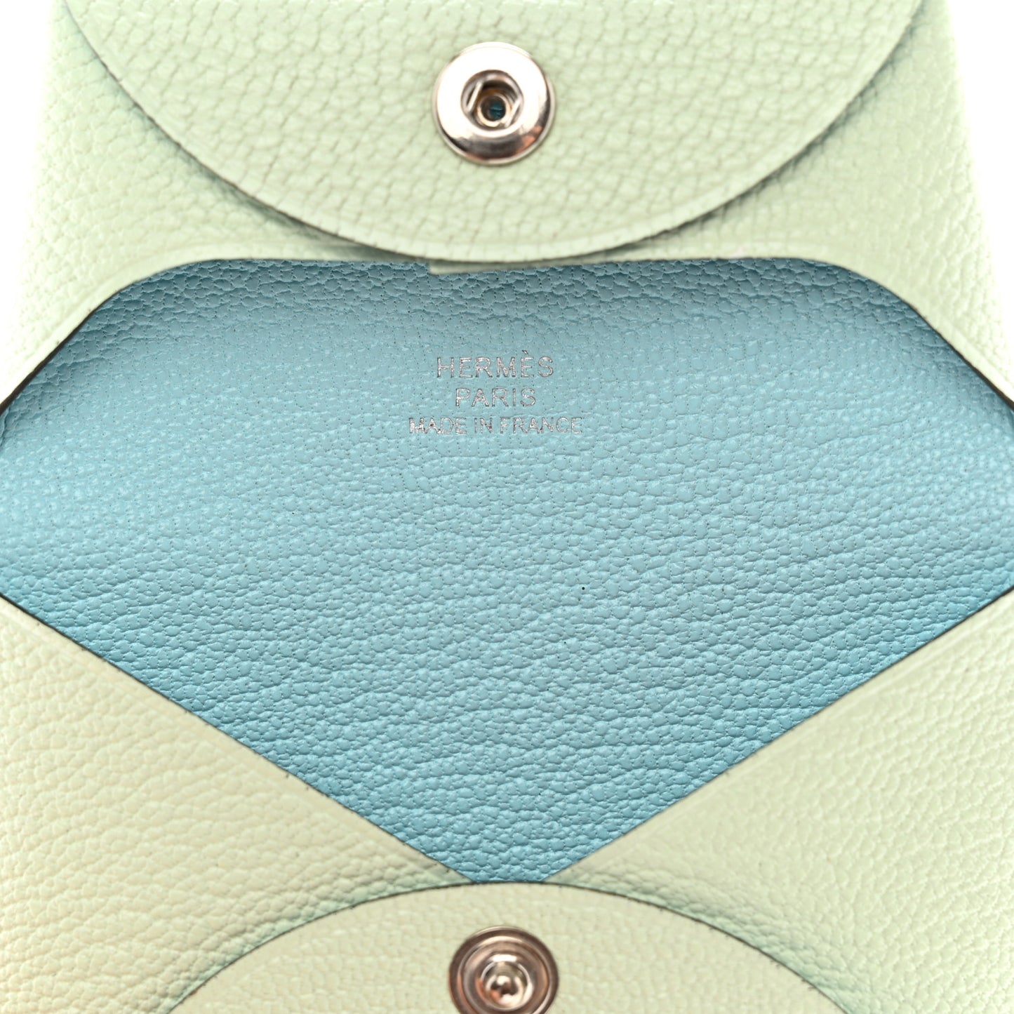 Chevre Mysore Bastia Verso Coin Purse Vert Fizz Bleu Zephyr