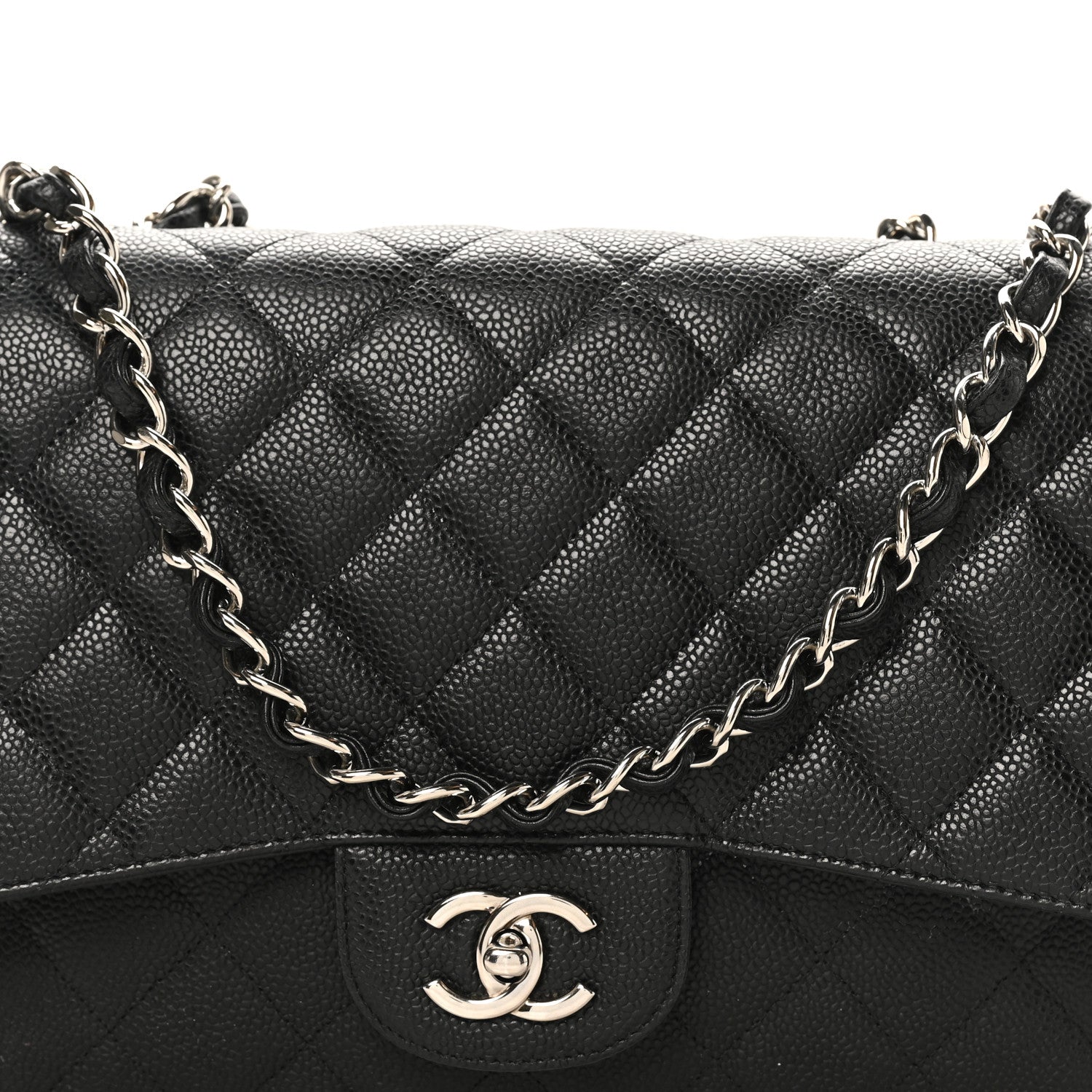 Chanel Caviar Quilted Jumbo Single Flap Black 8 of 10