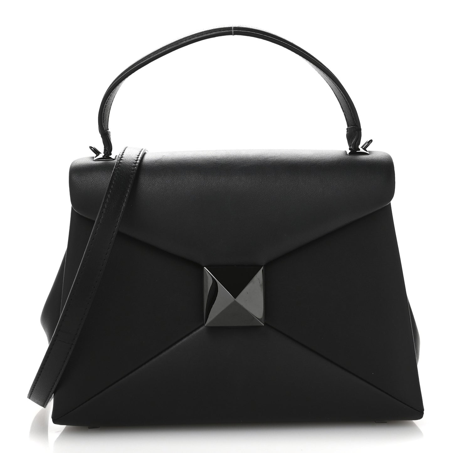 Nappa Small One Stud Top Handle Bag Black