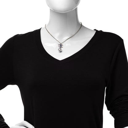 Chanel Pearl Bead CC Jackson Pollock Splattered Paint Drop Necklace Black Red Blue 2 of 6