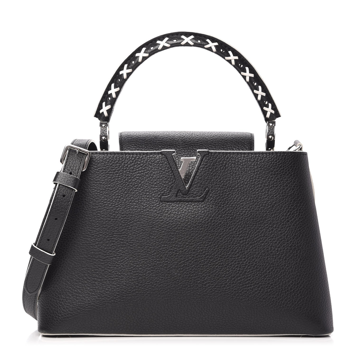 Louis Vuitton Taurillon Stitched Capucines PM Black 1 of 10
