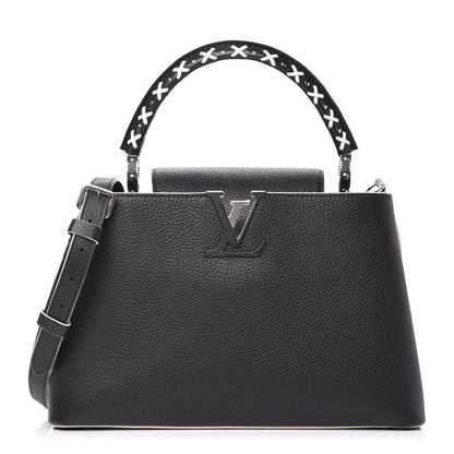 Louis Vuitton Taurillon Stitched Capucines PM Black 1 of 10