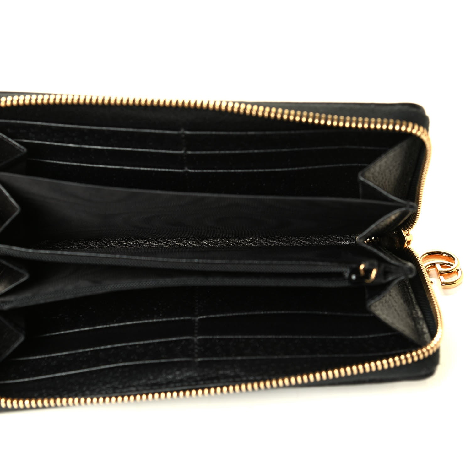 Gucci Calfskin Web Ophidia Zip Around Wallet Black 4 of 7