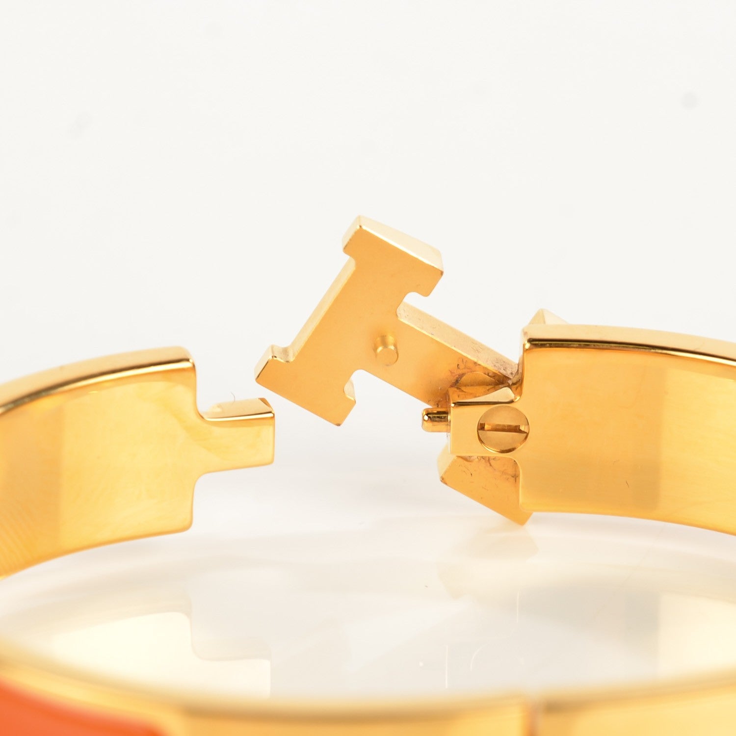 Hermes Enamel Narrow Clic Clac H Bracelet PM Orange 4 of 6