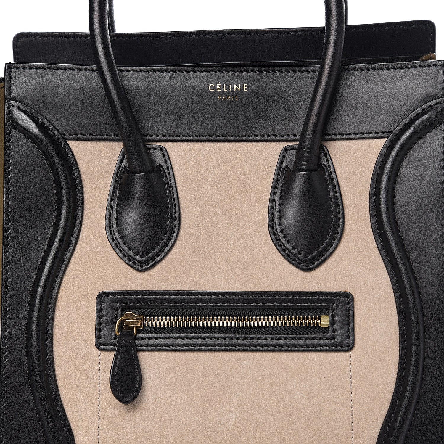 Celine Nubuck Smooth Calfskin Micro Tri-Color Luggage Olive 11 of 11