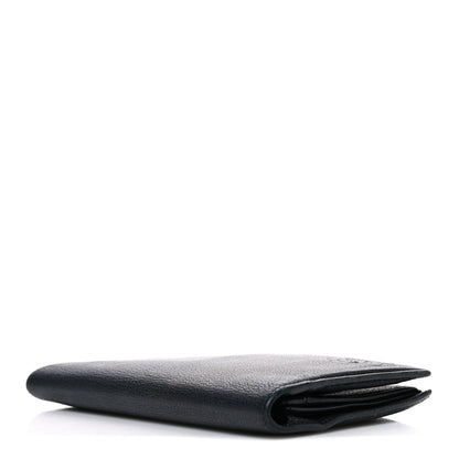 Chanel Goatskin Camellia Embossed Yen Wallet Black 4 of 8