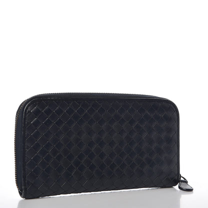 Bottega Veneta Nappa Intrecciato Zip Around Wallet Denim 3 of 11