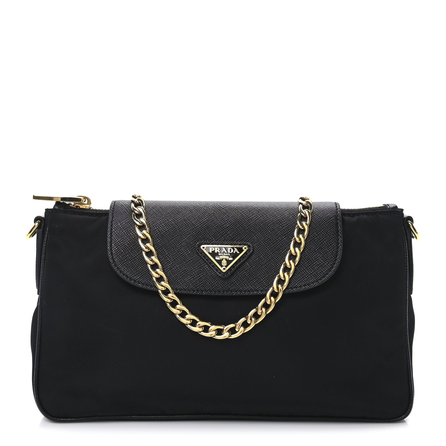 Tessuto Nylon Saffiano Crossbody Bag Black