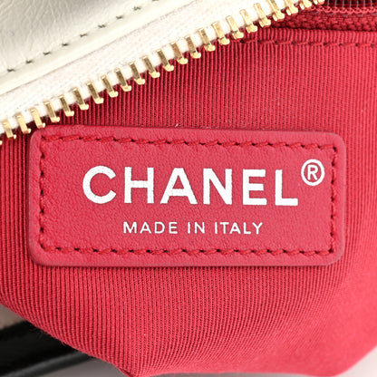 Chanel Aged Calfskin Quilted Small Gabrielle Hobo Black White 5 of 8