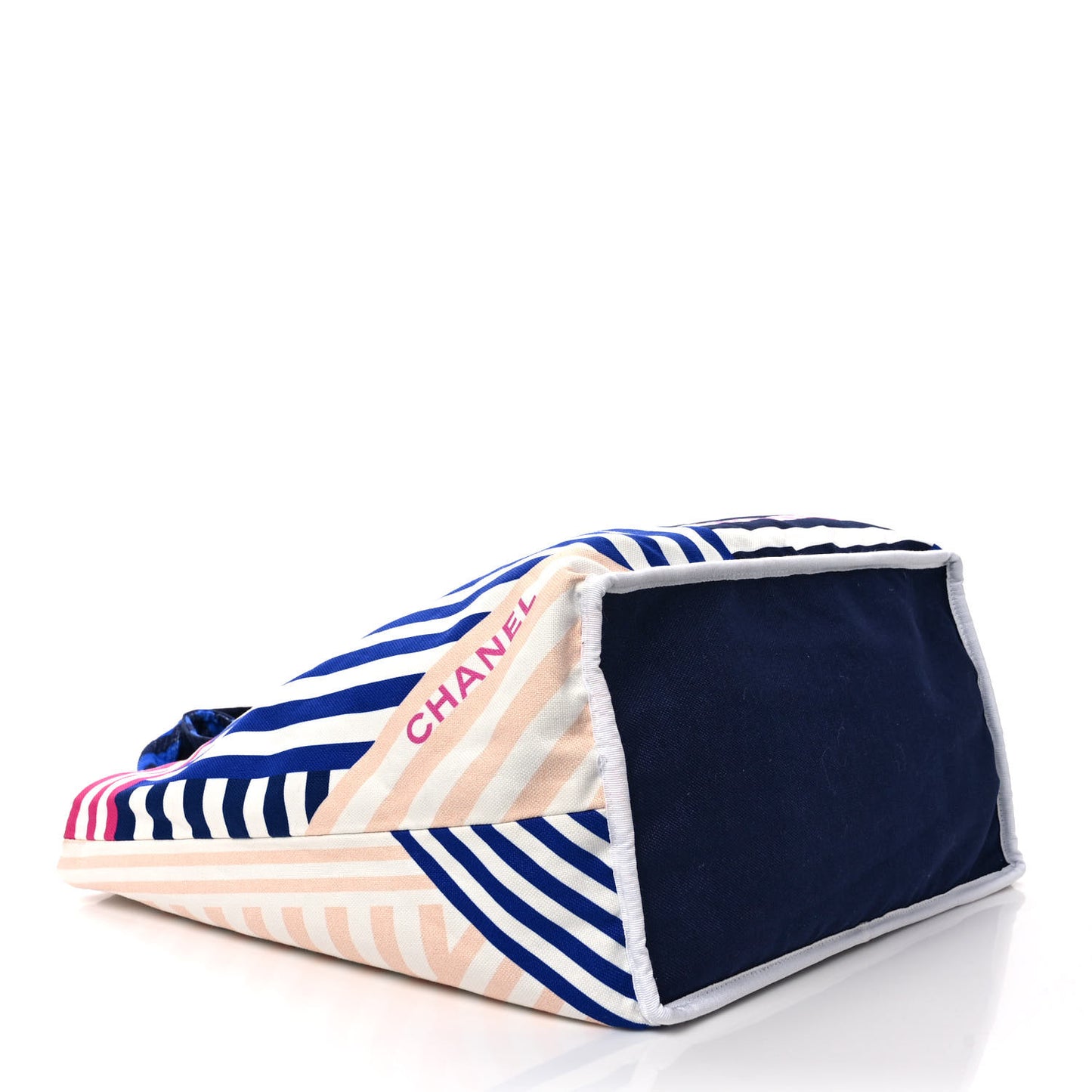Terry Cloth Cotton La Pausa Bay Reversible Beach Tote Blue