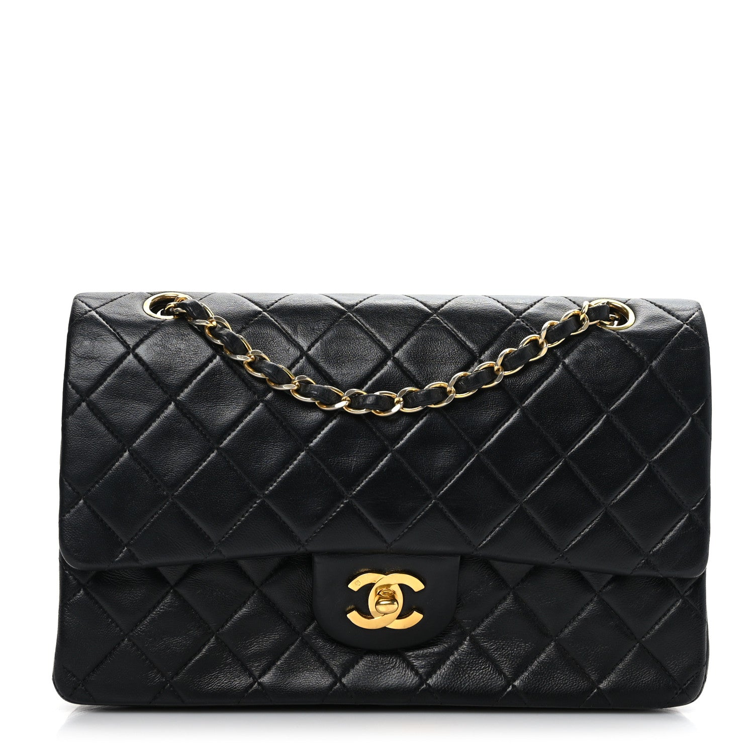 Chanel Lambskin Quilted Medium Double Flap Black 1 of 9