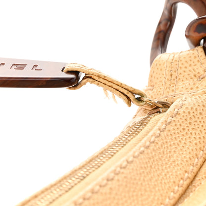 Chanel Caviar CC Wood Chain Hobo Beige 15 of 16