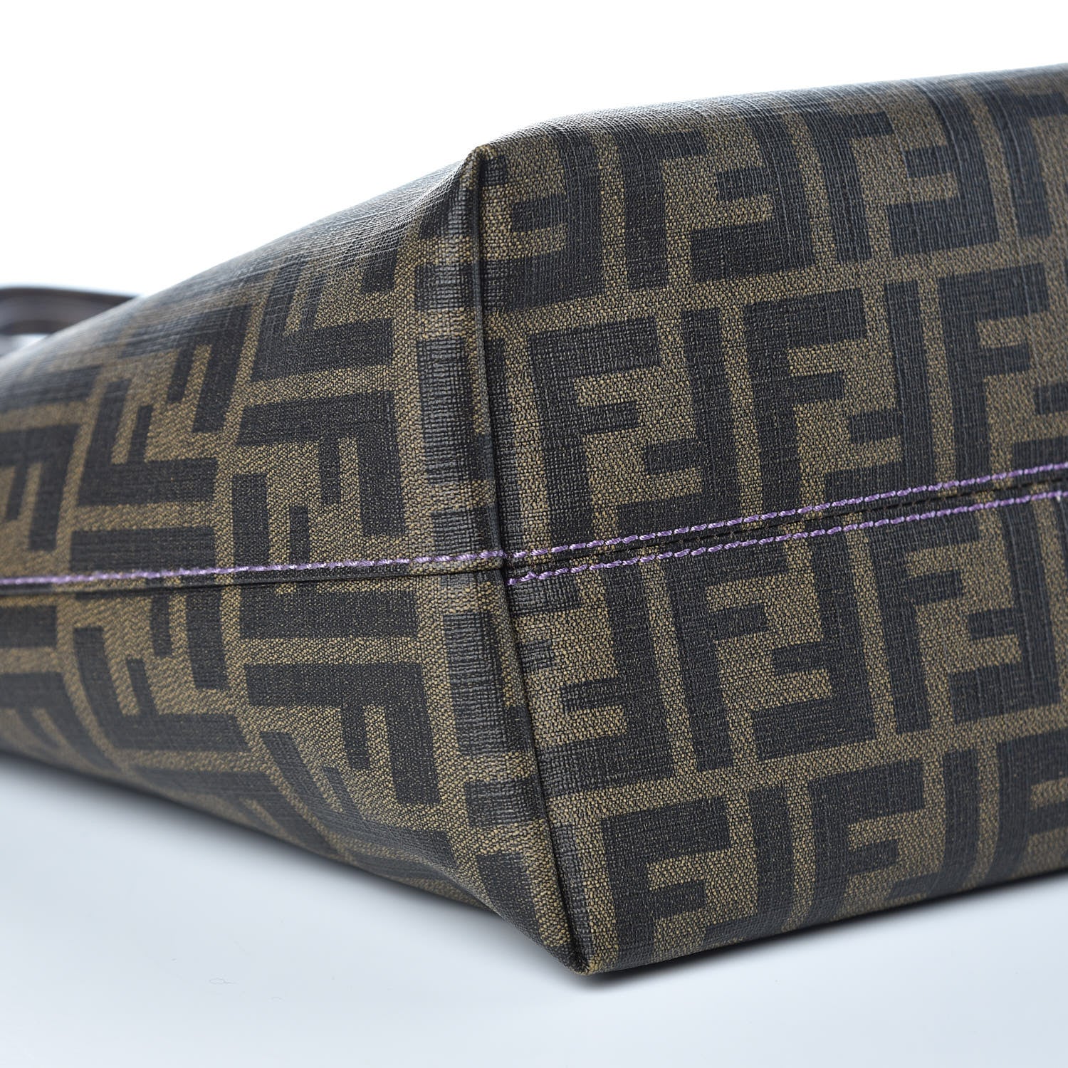 Fendi Zucca Spalmati Small Roll Tote Tobacco Viola 8 of 9