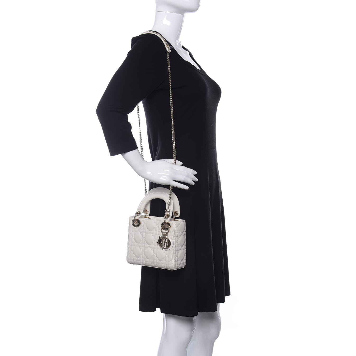 Christian Dior Lambskin Cannage Mini Lady Dior White 2 of 10