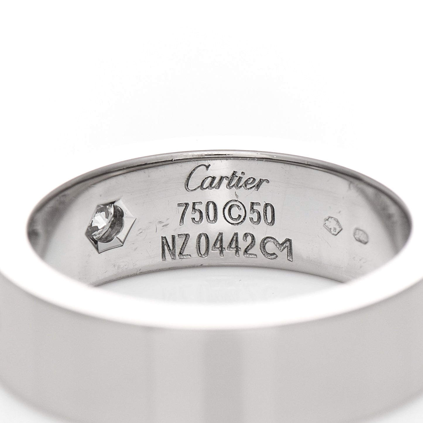 18K White Gold Diamond 5.5mm Christmas LOVE Ring 50 5.5