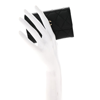 Chanel Caviar Quilted Flap Card Holder Black 2 of 10