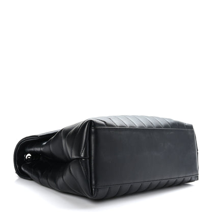 Saint Laurent Calfskin Y Quilted Monogram Monochrome Medium Loulou Chain Satchel Black 4 of 9