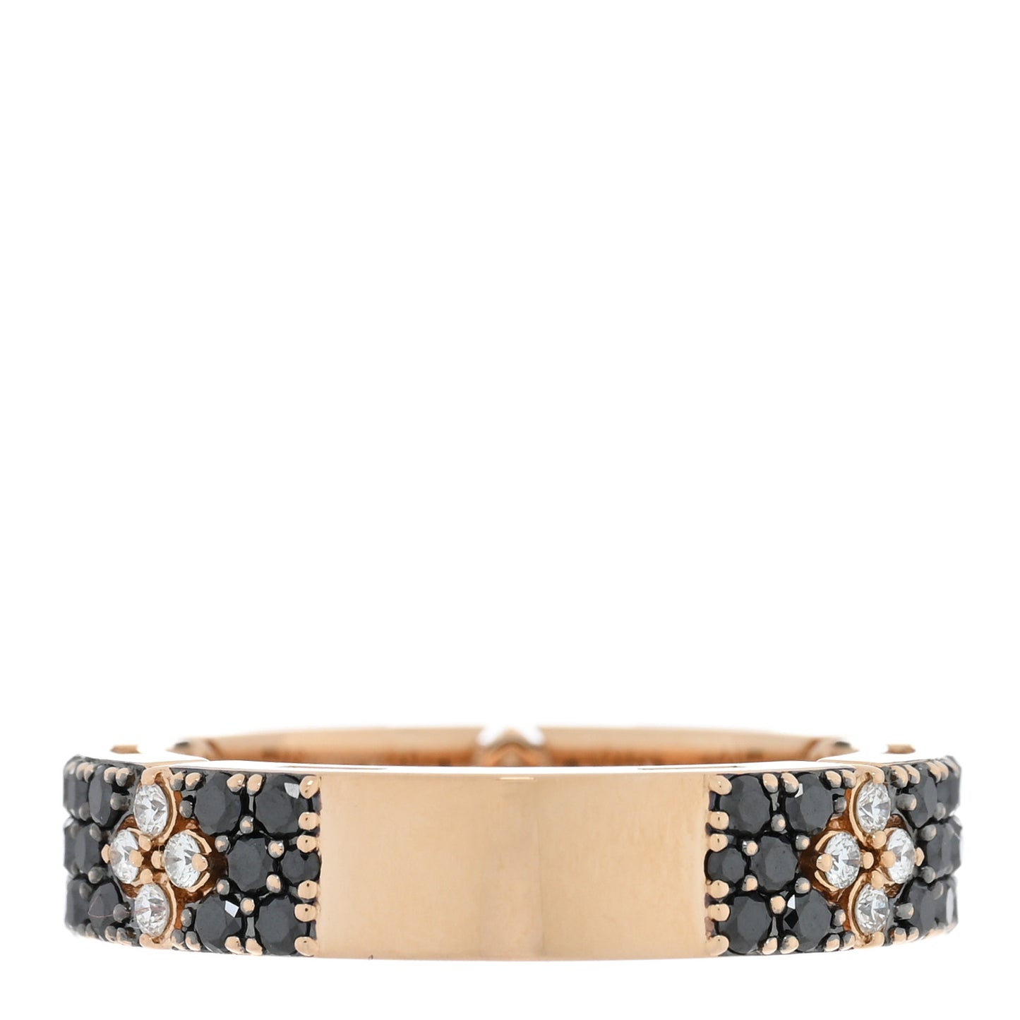 18K Rose Gold Black Diamond Love in Verona Band Ring 53 6.25