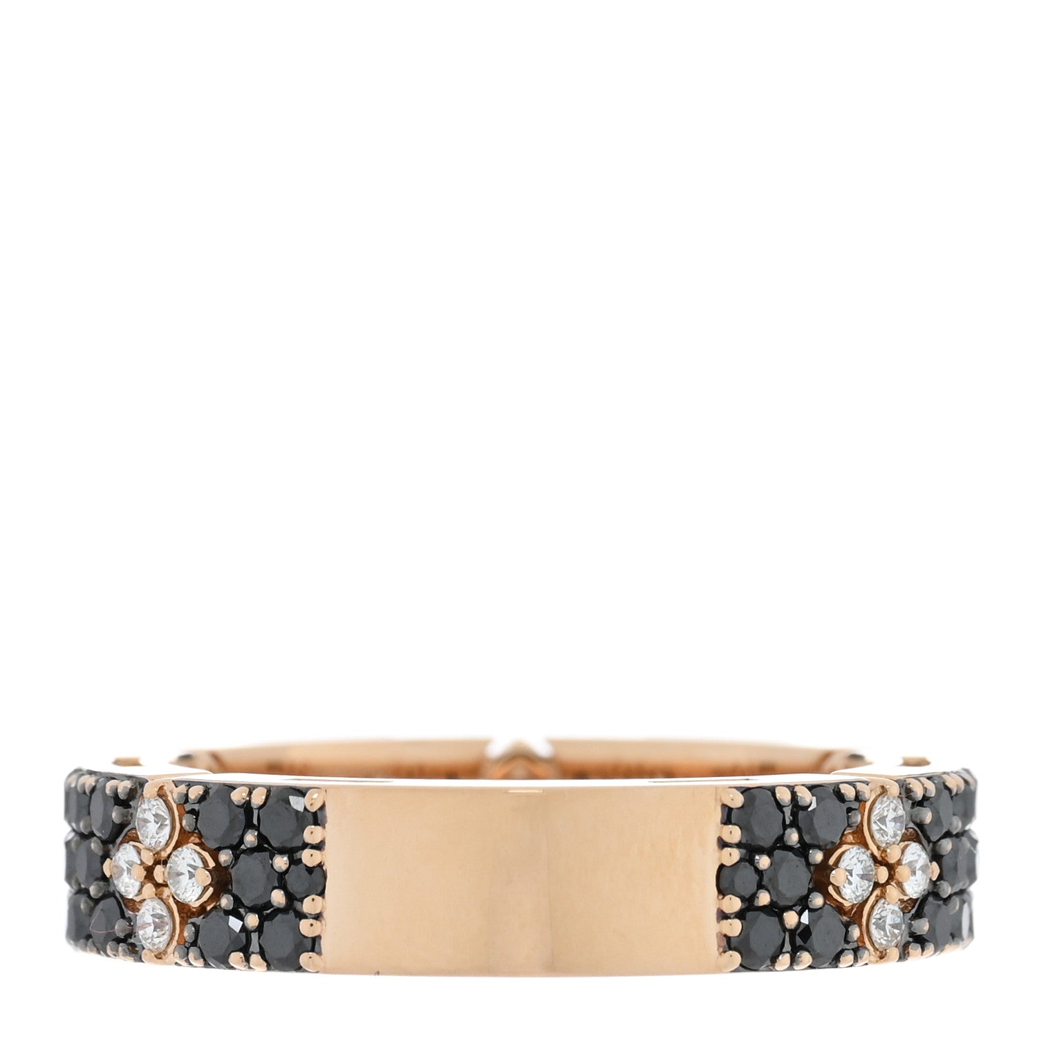 Roberto Coin 18K Rose Gold Black Diamond Love in Verona Band Ring 53 6.25 3 of 4