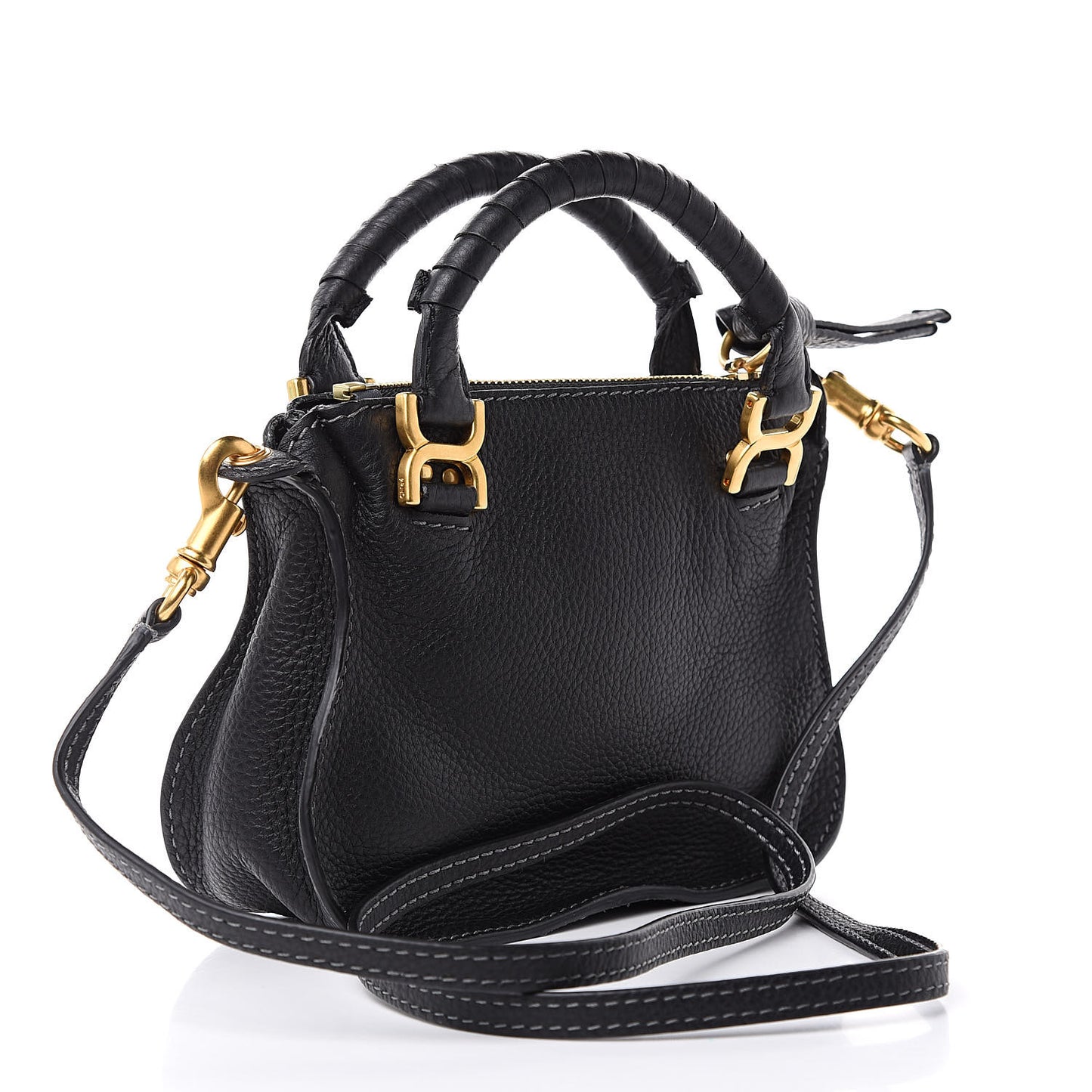 Calfskin Mini Marcie Satchel Black