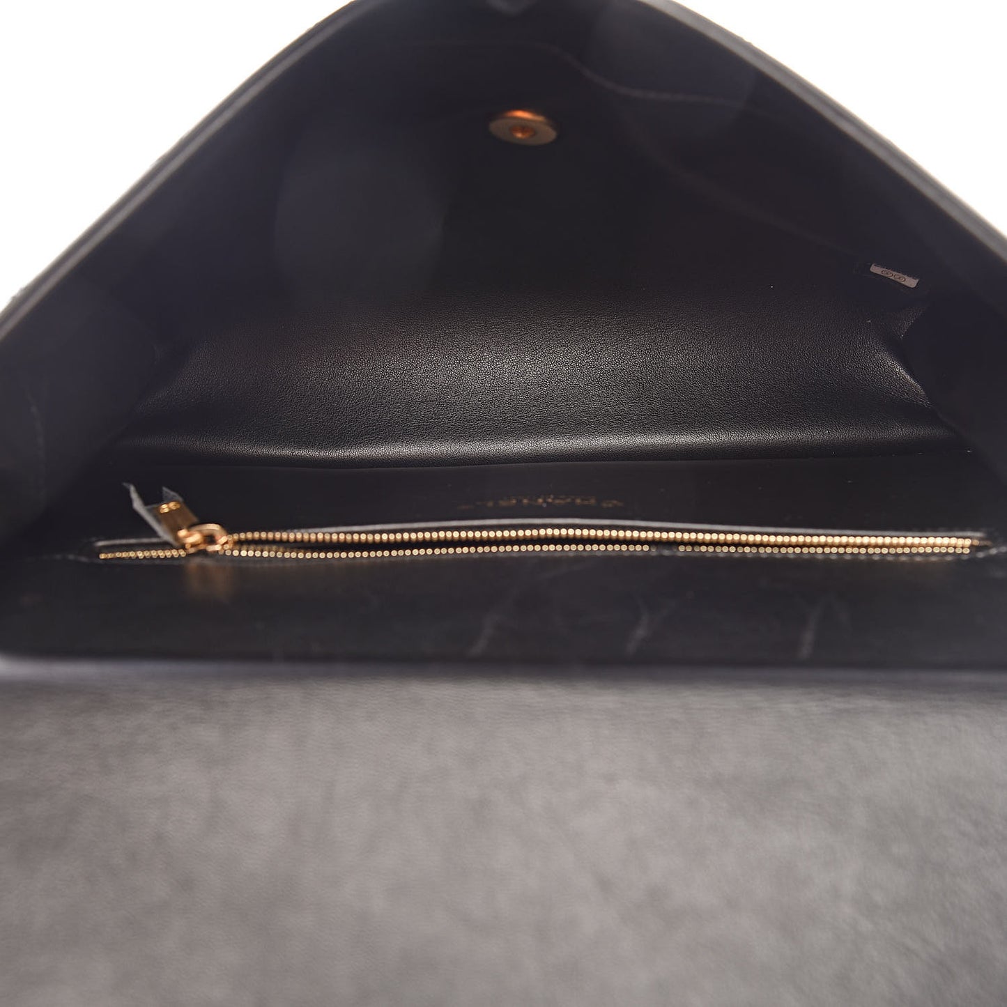 Goatskin Stitched Flap Black