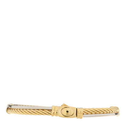 David Yurman 18K White Yellow Gold Diamond Crossover Bracelet 2 of 4
