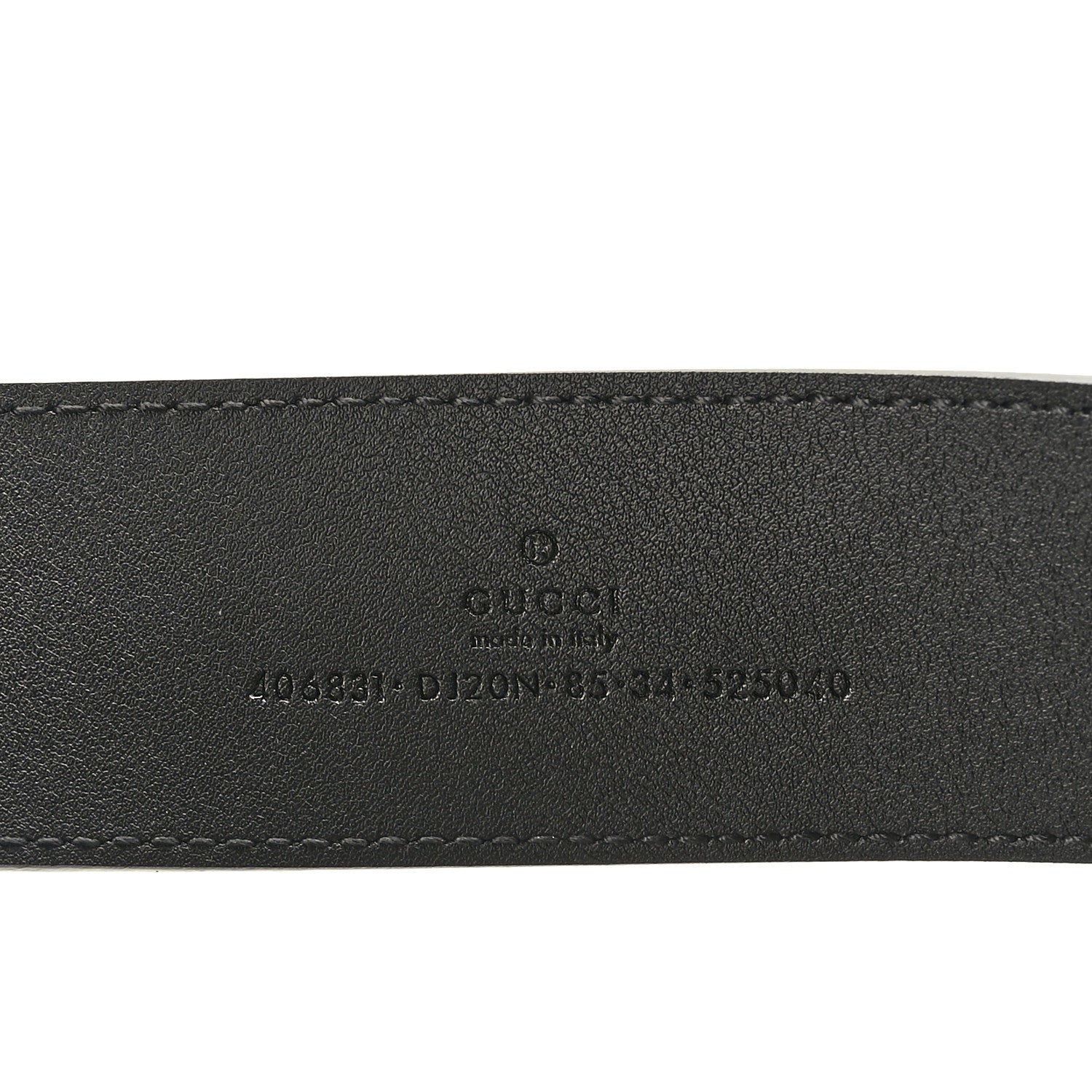 Gucci Textured Dollar Calfskin Nickel Double G 40mm Belt 85 34 Black 3 of 6