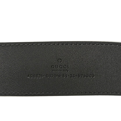 Gucci Textured Dollar Calfskin Nickel Double G 40mm Belt 85 34 Black 3 of 6