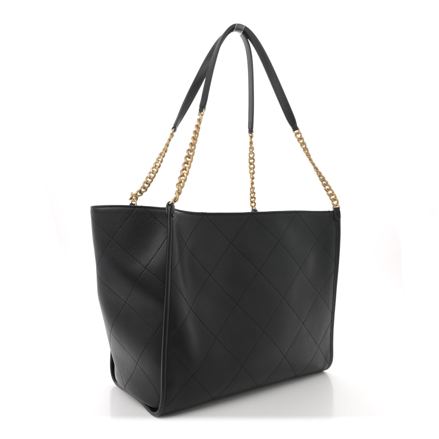 Chanel Caviar Stitched Pocket CC Large Tote Black 1747055