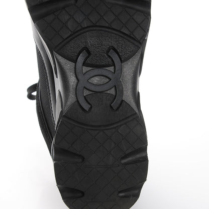 Chanel Suede Calfskin CC Sneakers 37 Black 6 of 8