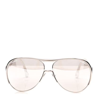 Chanel Mirrored Pilot Sunglasses 71790 Silver 2 of 8