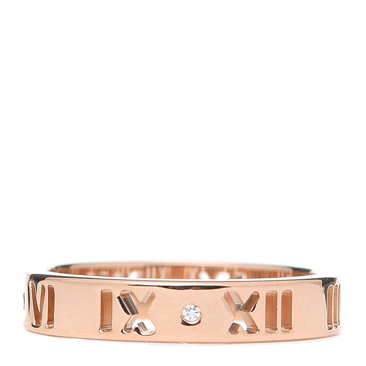 18K Rose Gold Diamond Atlas Pierced Ring 50 5.25