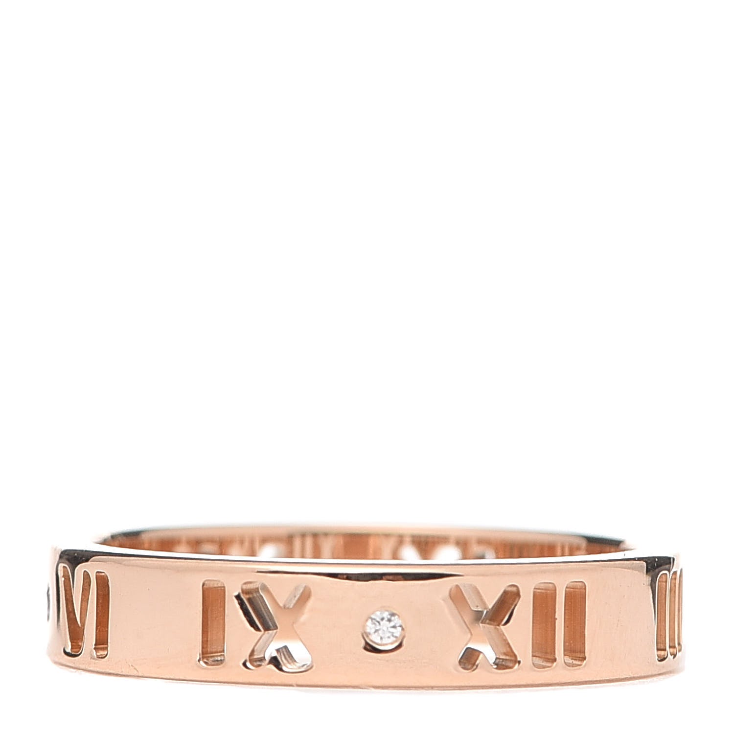 Tiffany 18K Rose Gold Diamond Atlas Pierced Ring 50 5.25 3 of 5