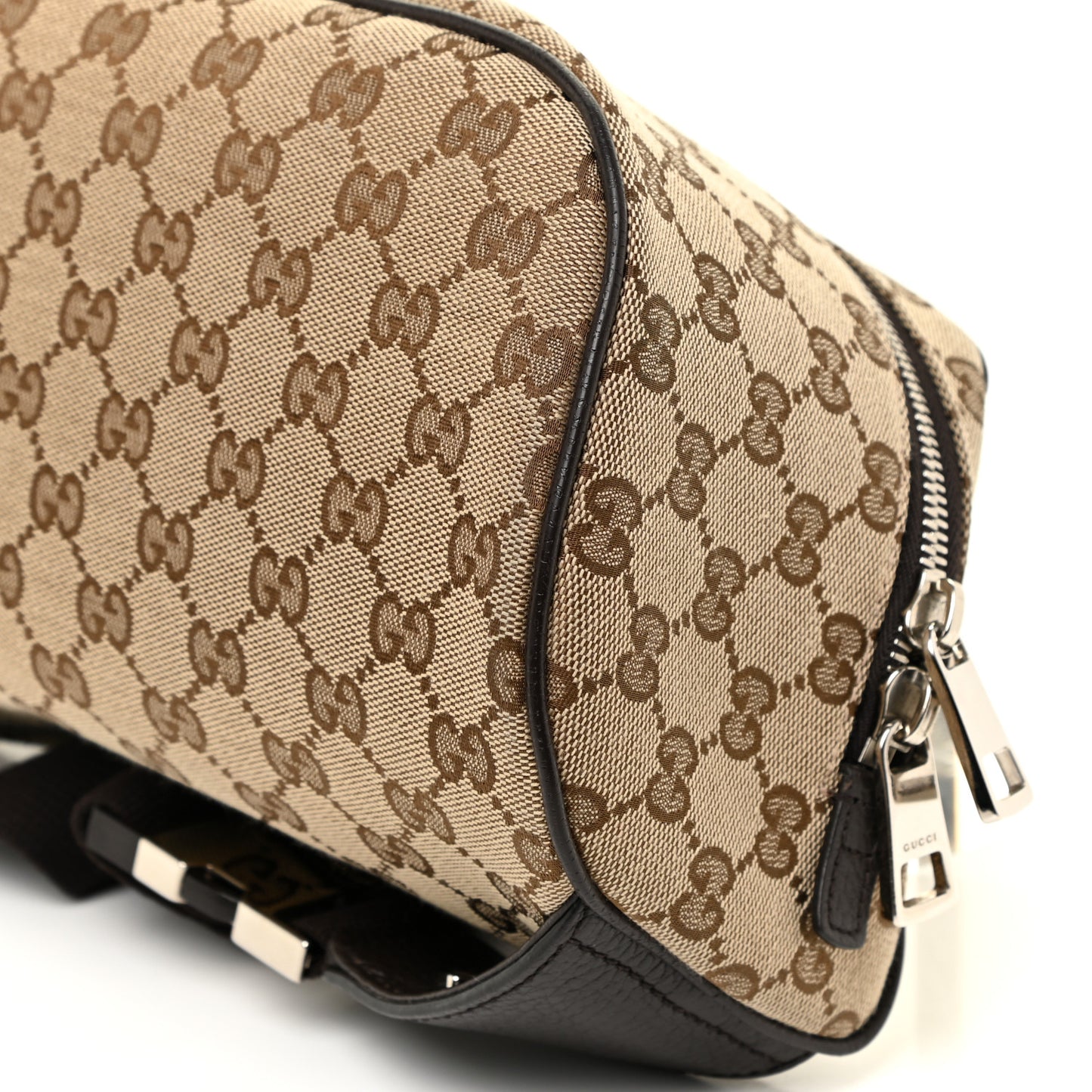 Monogram Dollar Calfskin Waist Pouch Beige Ebony Testa di Moro Marrone Scuro