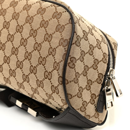 Gucci Monogram Dollar Calfskin Waist Pouch Beige Ebony Testa di Moro Marrone Scuro 10 of 13