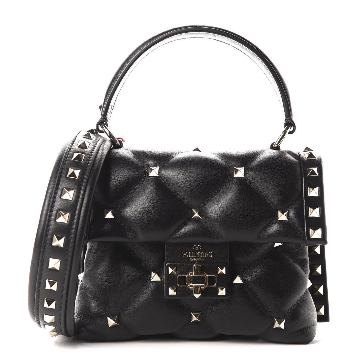 Nappa Mini Candystud Top Handle Bag Black