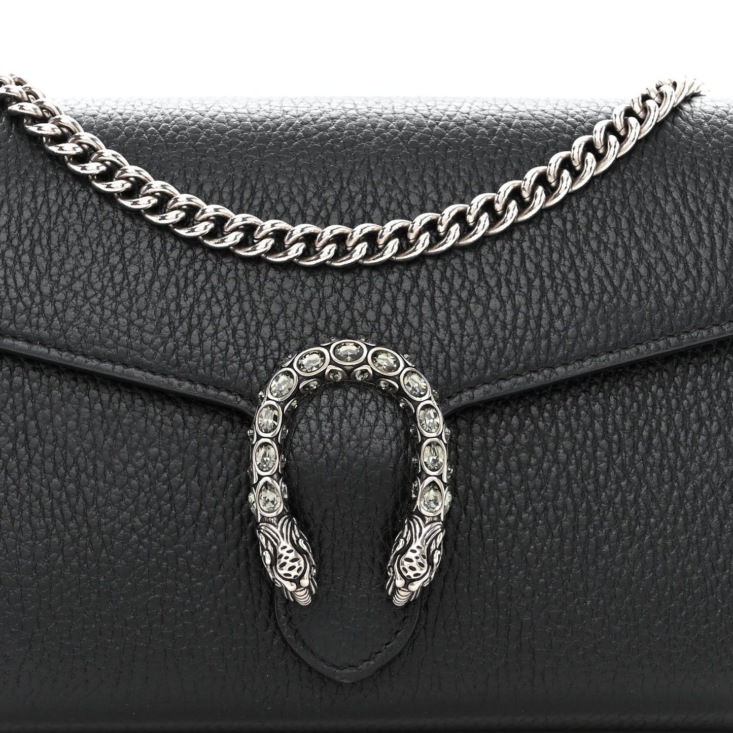 Calfskin Mini Dionysus Chain Wallet Black