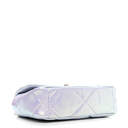 Chanel Iridescent Calfskin Quilted Medium Chanel 19 Flap Light Purple Blue 4 of 11