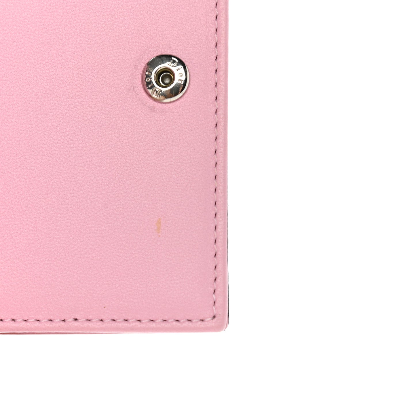 Lambskin Cannage Bi-Color Small Lady Dior Flap Card Holder Black Pink