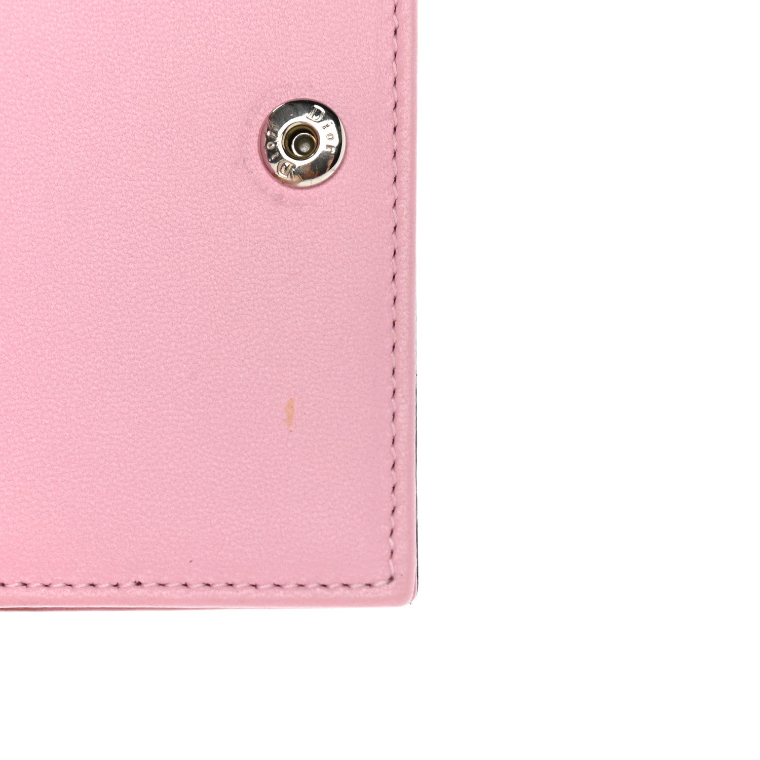 Christian Dior Lambskin Cannage Bi-Color Small Lady Dior Flap Card Holder Black Pink 9 of 9