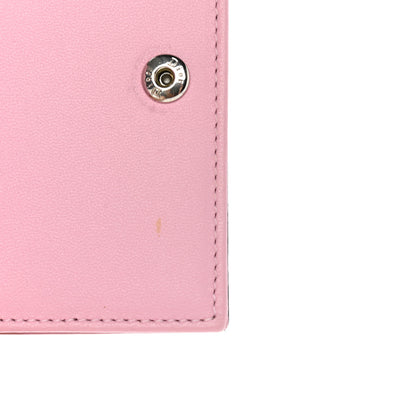 Christian Dior Lambskin Cannage Bi-Color Small Lady Dior Flap Card Holder Black Pink 9 of 9