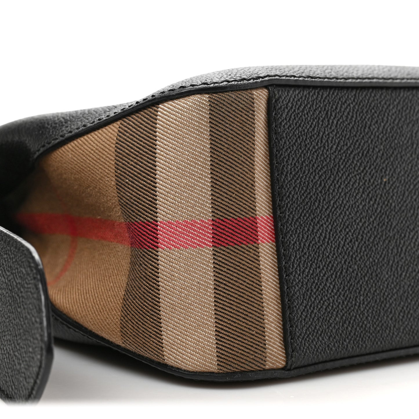 Soft Grain Calfskin House Check Small Helmsley Crossbody Black