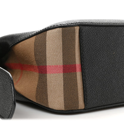 Burberry Soft Grain Calfskin House Check Small Helmsley Crossbody Black 8 of 9