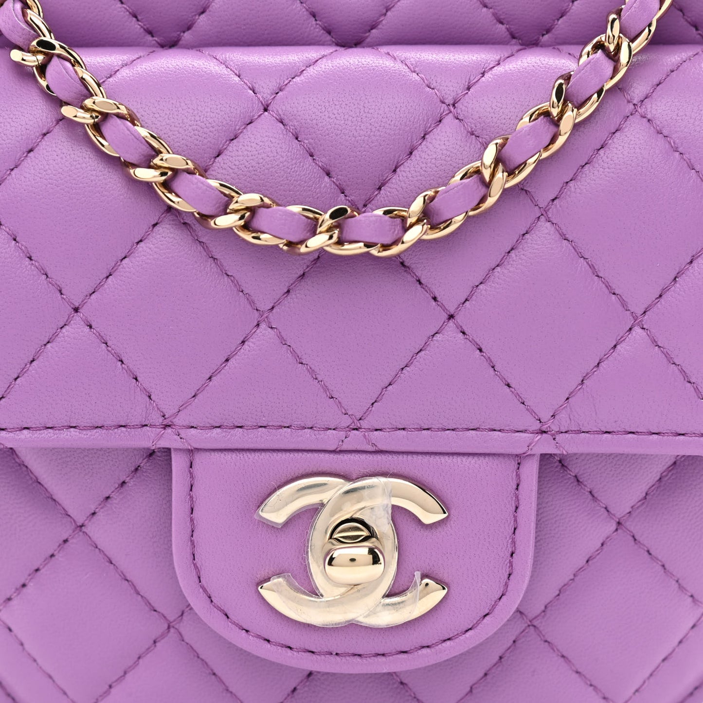 Lambskin Quilted CC In Love Heart Bag Purple