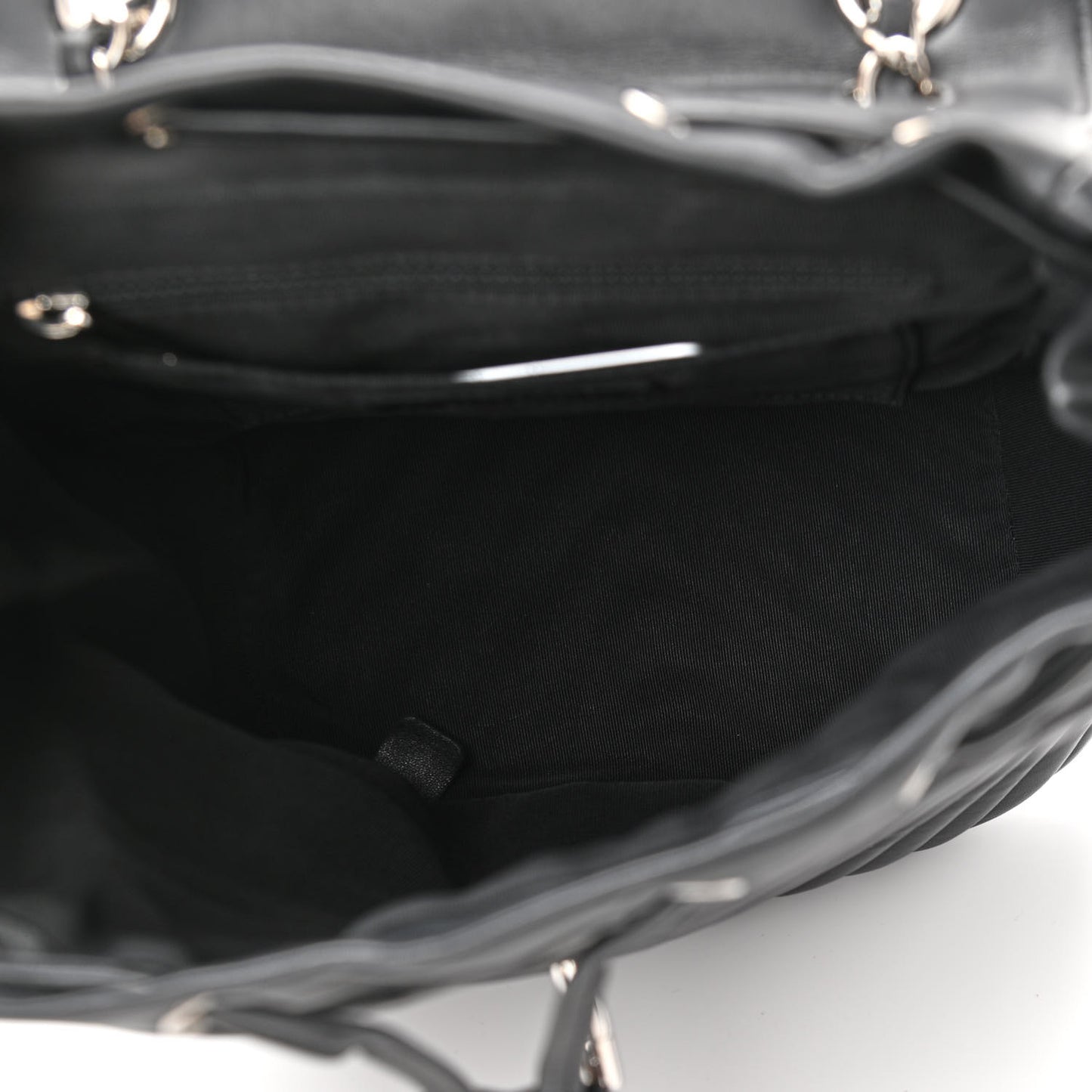Calfskin Chevron Quilted Small Urban Spirit Backpack Black