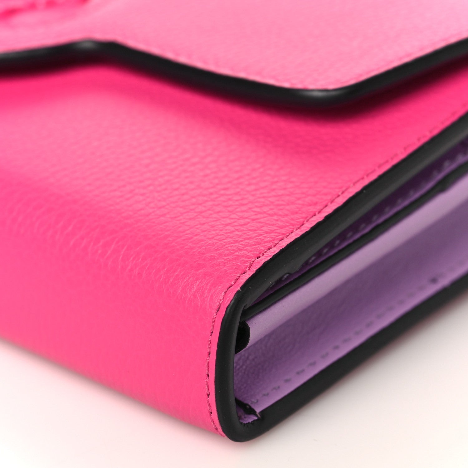 Versace Grained Calfskin La Medusa Wallet On Chain Fuchsia Pink Lilac 8 of 8
